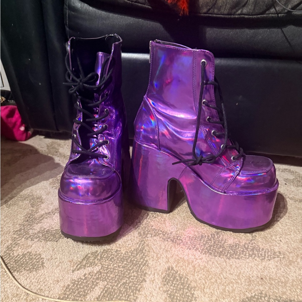Purple Platform Boots